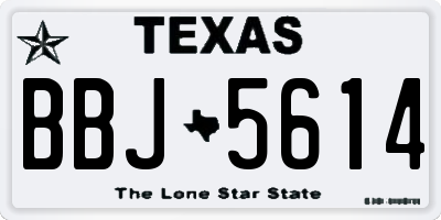 TX license plate BBJ5614