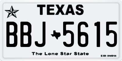 TX license plate BBJ5615