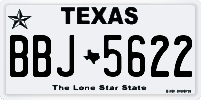 TX license plate BBJ5622