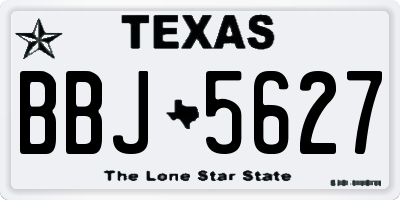 TX license plate BBJ5627
