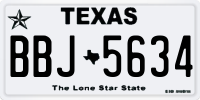 TX license plate BBJ5634