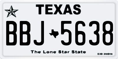 TX license plate BBJ5638