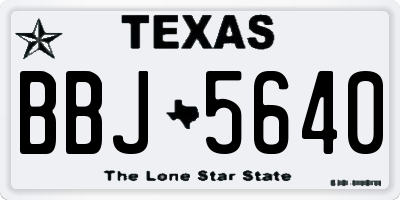 TX license plate BBJ5640