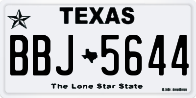 TX license plate BBJ5644