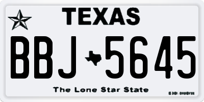 TX license plate BBJ5645