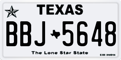 TX license plate BBJ5648