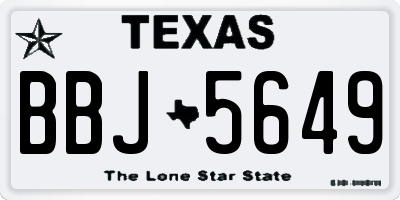 TX license plate BBJ5649
