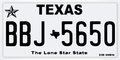 TX license plate BBJ5650