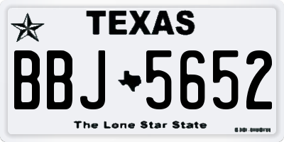 TX license plate BBJ5652