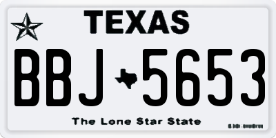 TX license plate BBJ5653