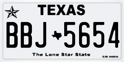 TX license plate BBJ5654