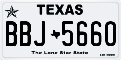TX license plate BBJ5660