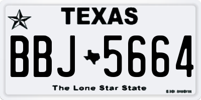 TX license plate BBJ5664