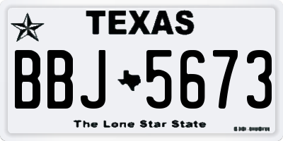 TX license plate BBJ5673
