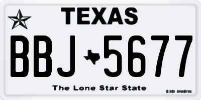 TX license plate BBJ5677