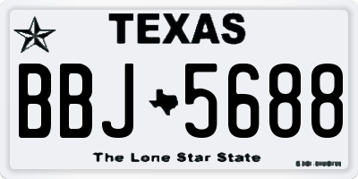 TX license plate BBJ5688