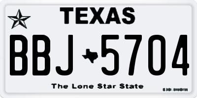 TX license plate BBJ5704