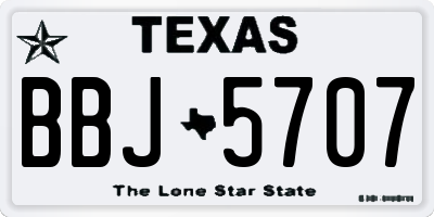 TX license plate BBJ5707