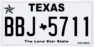 TX license plate BBJ5711