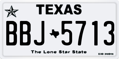TX license plate BBJ5713