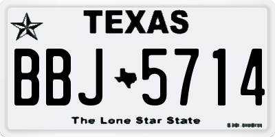 TX license plate BBJ5714