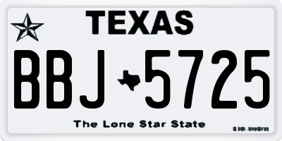 TX license plate BBJ5725