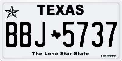 TX license plate BBJ5737