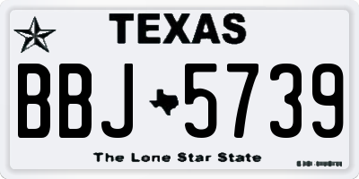 TX license plate BBJ5739