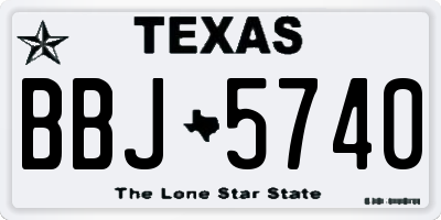 TX license plate BBJ5740