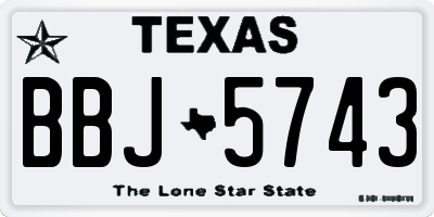 TX license plate BBJ5743