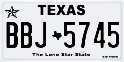 TX license plate BBJ5745
