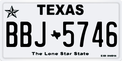 TX license plate BBJ5746