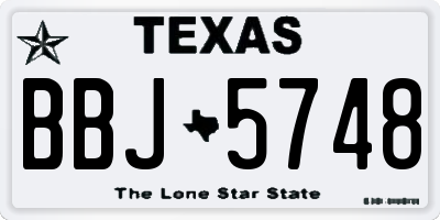 TX license plate BBJ5748