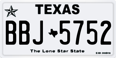 TX license plate BBJ5752