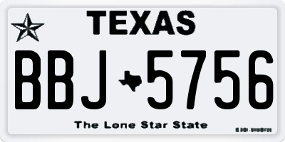 TX license plate BBJ5756