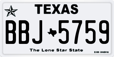 TX license plate BBJ5759