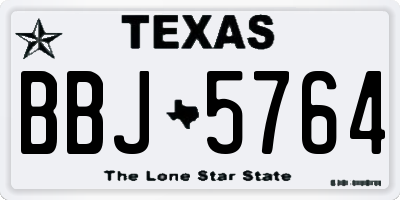 TX license plate BBJ5764