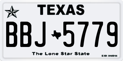 TX license plate BBJ5779