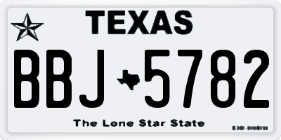 TX license plate BBJ5782