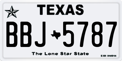 TX license plate BBJ5787