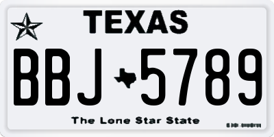 TX license plate BBJ5789