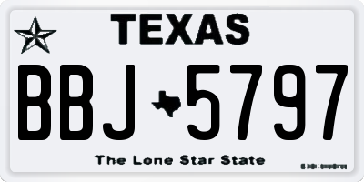 TX license plate BBJ5797