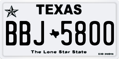 TX license plate BBJ5800