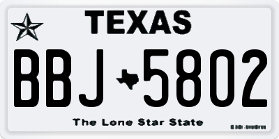 TX license plate BBJ5802