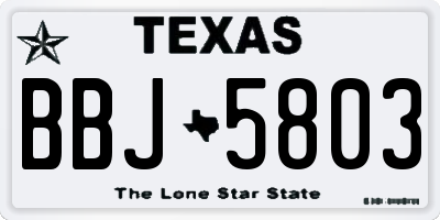 TX license plate BBJ5803