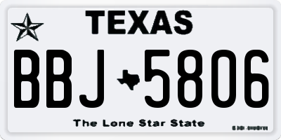 TX license plate BBJ5806