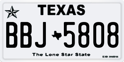 TX license plate BBJ5808