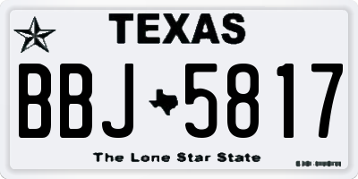 TX license plate BBJ5817