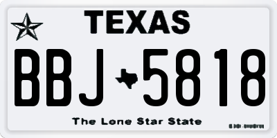 TX license plate BBJ5818