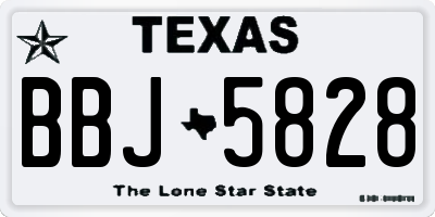 TX license plate BBJ5828